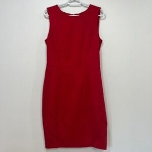 Talbots‎ Womens Dress 6 NWT $109 Red Sleeveless Knee Length Career Stretch Rayon
